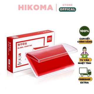 Khay mực dấu deli - mực đóng dấu -dễ dàng sử dụng- kích thước 138x88x26 mm, đỏ - e9864 - hikoma store