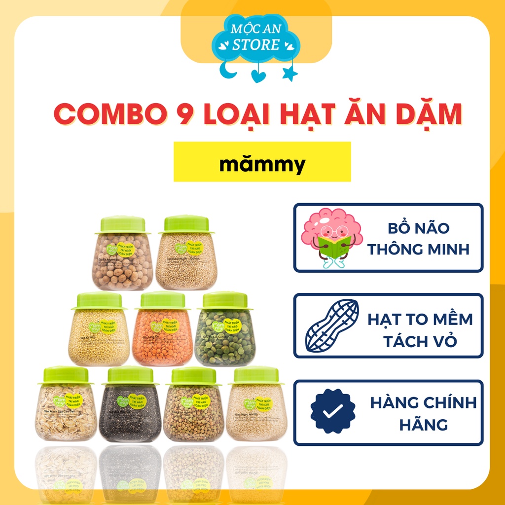 Combo 9 Loại Hạt Quý Mămmy - Nhập Khẩu Chứa Nhiều Vitamin Và Dinh Dưỡng Cho Bé Ăn Dặm Bổ Não