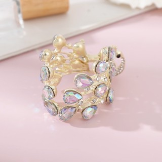 Kẹp Tóc Hình Con Công Đính Đá Phong Cách Hàn Quốc