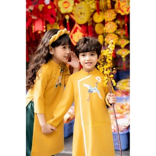 Áo Dài Bé Trai Bé Gái Diện Tết Đoàn Viên