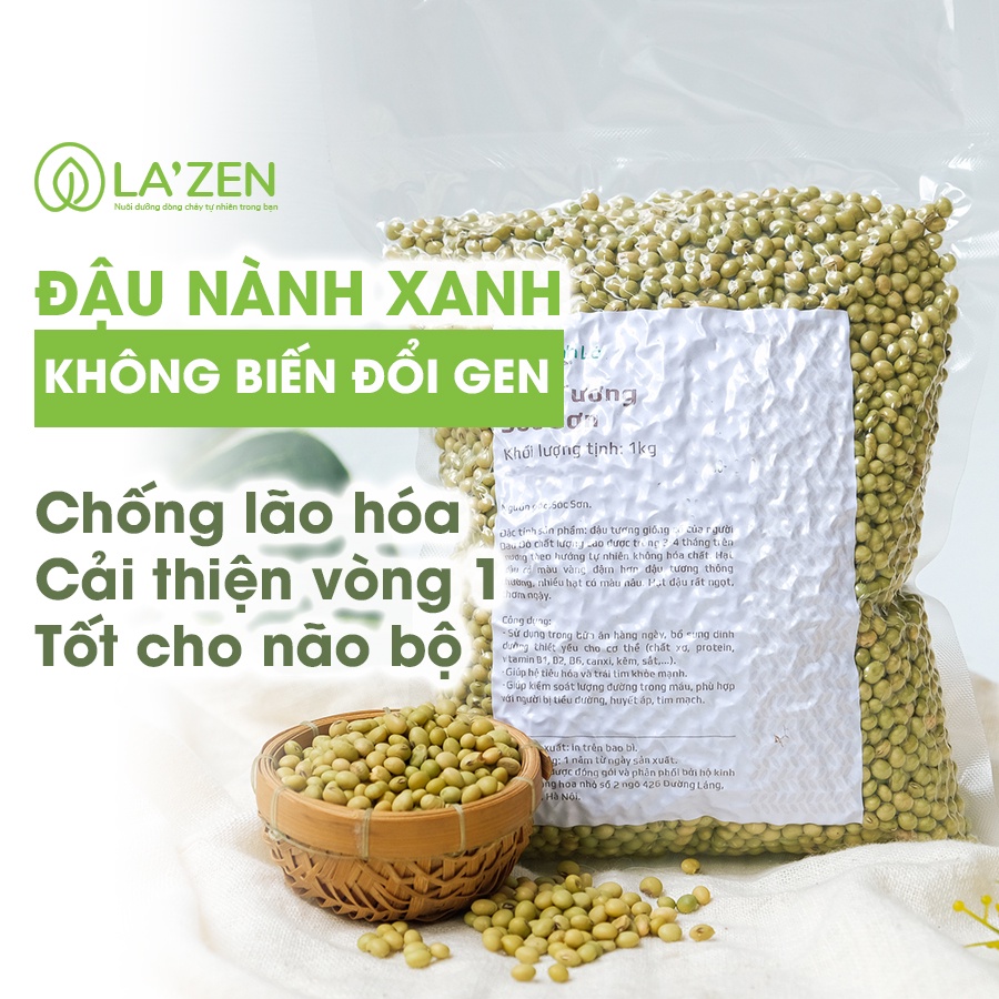 Đậu tương / đậu nành quê thuần chủng, hạt nhỏ giống bản địa, không biến đổi gen, nảy mầm 100% Xanh Lá
