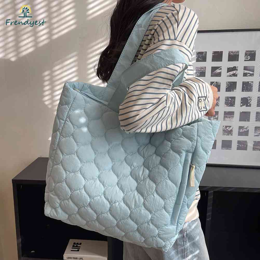 Túi Xách Tay Đeo Vai Có Đệm Cotton Nylon Mềm Mại Thời Trang Mùa Đông Cho Nữ