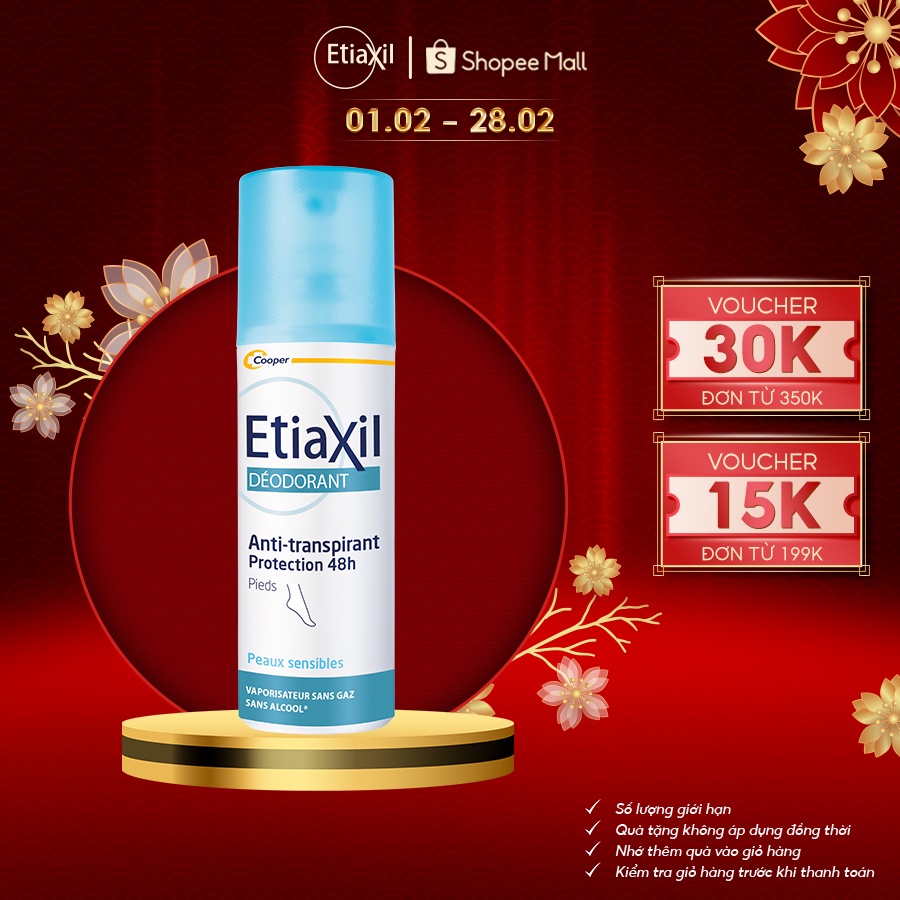 Xịt Khử Mùi Và Ngăn Mồ Hôi Dành Cho Chân 48h Etiaxil 100ml