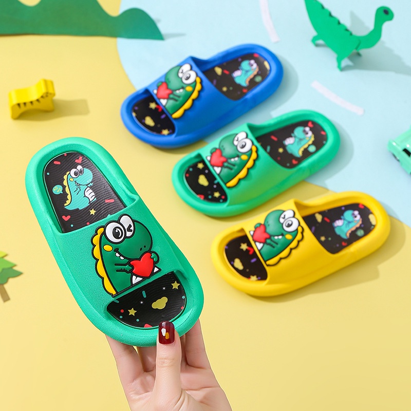 Dép Sandal Đế Mềm Chống Trượt Hình Khủng Long Cho Bé