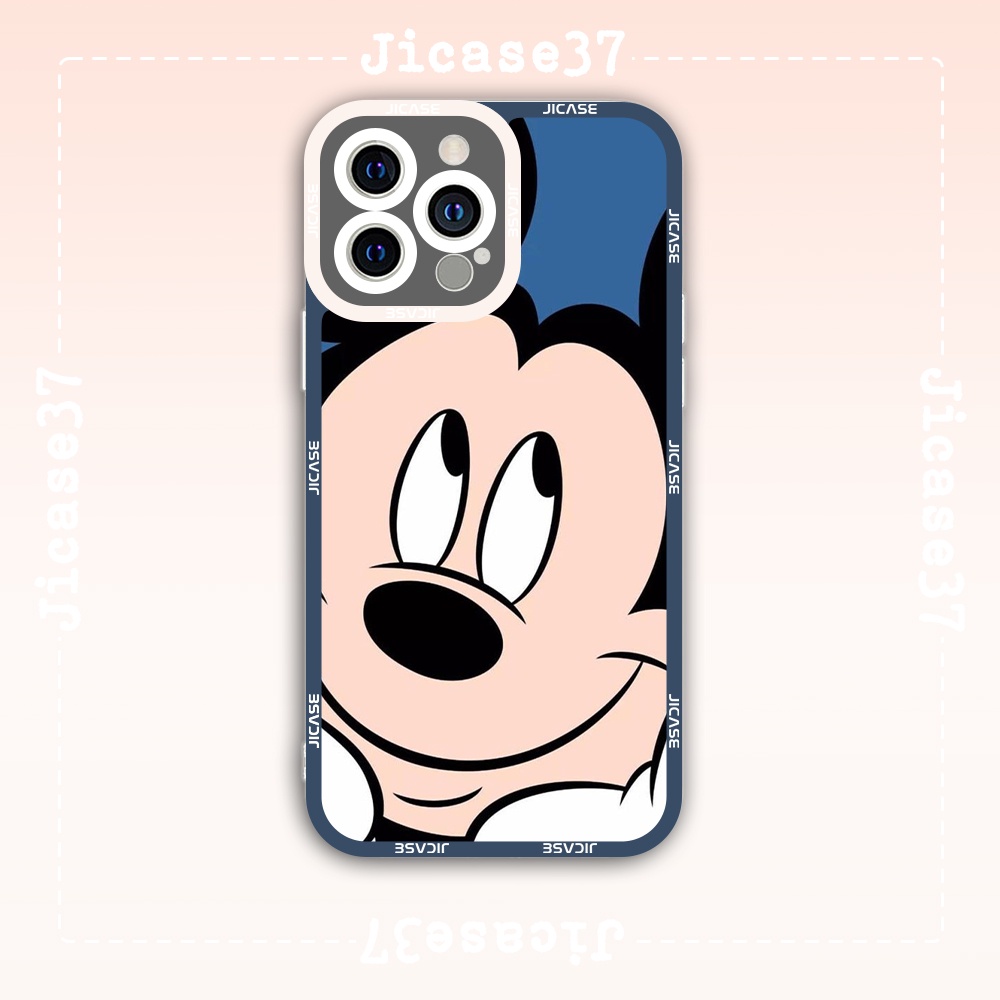 Ốp lưng iphone cạnh vuông Jicase Mặt Chuột Mickey Hoạt Hình Cute Mickey Mouse 8plus/x/xs/11/12/pro/max/plus/promax