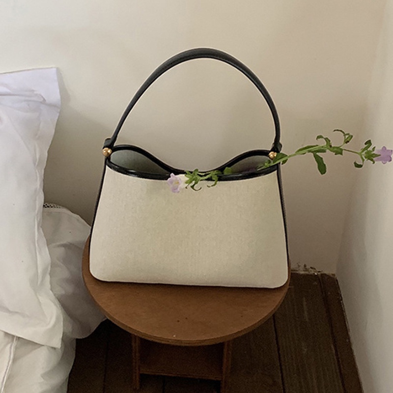 Ielgy Túi Xách canvas Đeo Vai Thời Trang Hàn Quốc Thiết Kế Hình Xương Cá Cho Nữ