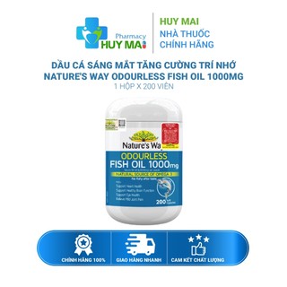 Dầu cá sáng mắt tăng cường trí nhớ Nature's Way Odourless Fish Oil 1000mg Hộp 200 viên