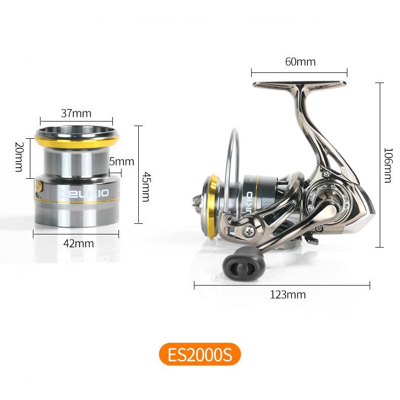 Máy Câu Cá Kim Loại Deukio ES Máy Câu Đứng 2000 Đến 7000 Chất Lượng Chuyên Câu Lure