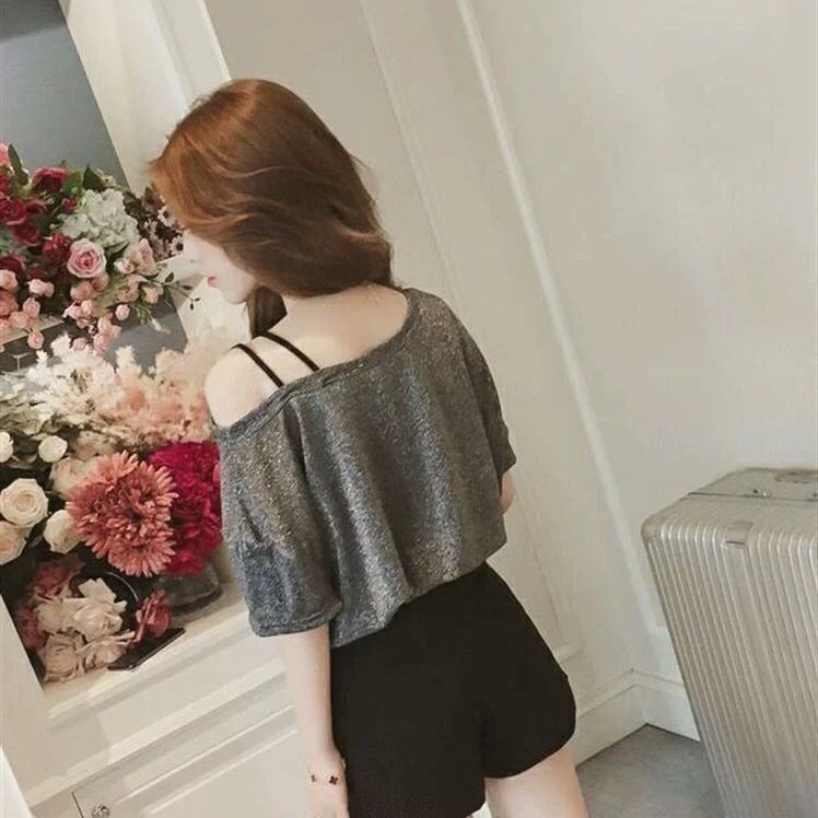 Áo Thun Tay Ngắn Hở Vai Phong Cách Hàn Quốc Thời Trang Mùa Hè Xinh Xắn Cho Nữ