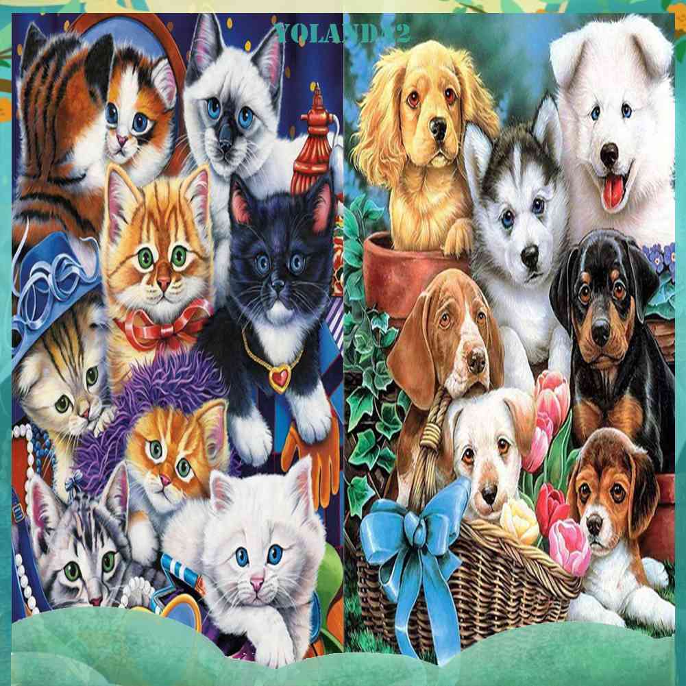 Bộ Tranh Đính Đá 5D Tự Làm Hình Động Vật Dễ Thương