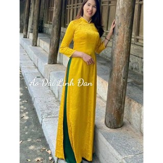 Áo dài gấm tơ cao cấp, sang trọng - Áo Dài Linh Đan