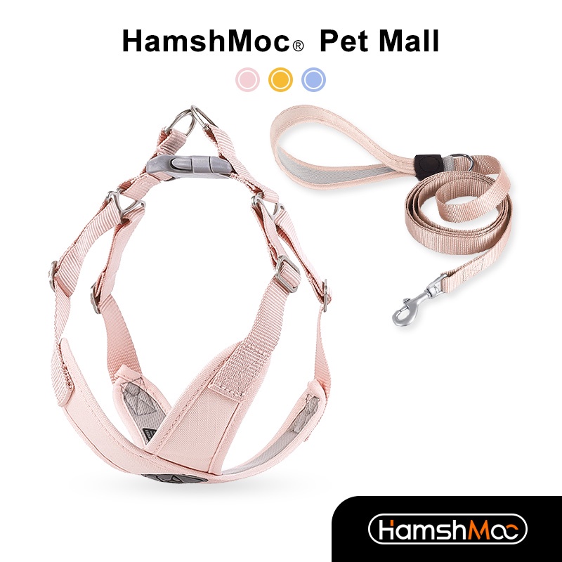 HamshMoc Dây Dắt Thú Cưng Đi Dạo Thiết Kế Thoáng Khí Thoải Mái Có Tay Cầm Điều Chỉnh Được2
