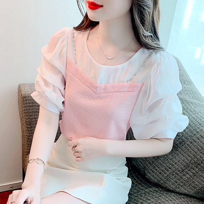 Áo Thun Tay Ngắn Vải Chiffon Phong Cách Mới Dành Cho Nữ