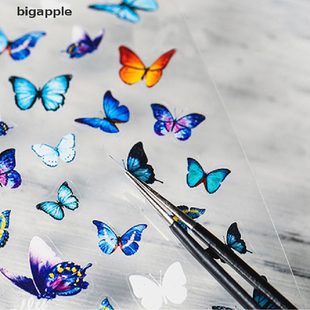 Miếng Dán Móng Tay Họa Tiết Bướm 5D Nghệ Thuật Độc Đáo Siêu Mỏng Tiện Dụng