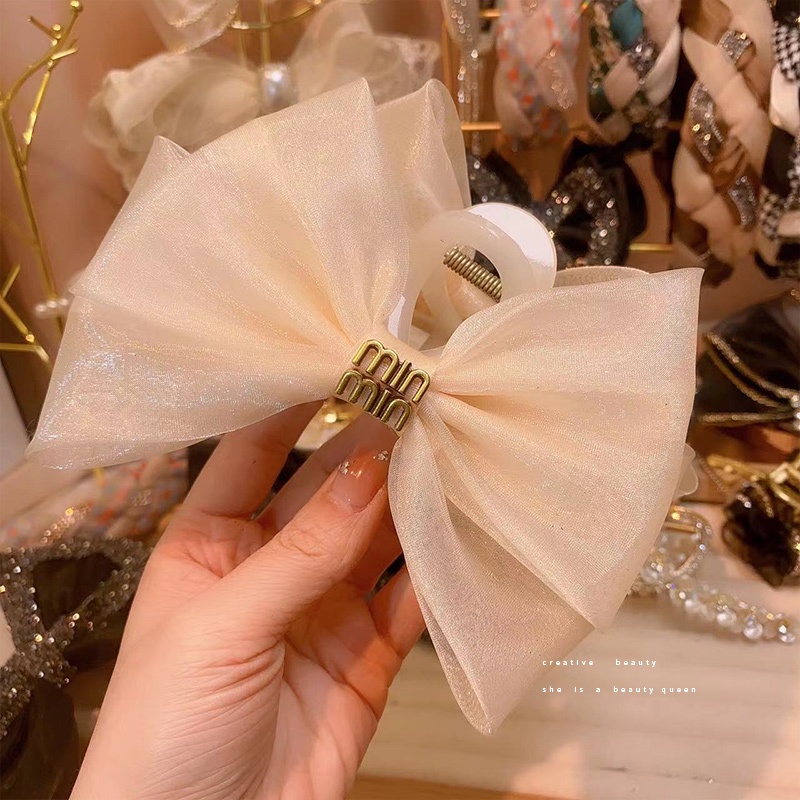 Kẹp Tóc Nơ Lớn 13cm Bằng satin Cao Cấp Thanh Lịch Dành Cho Nữ