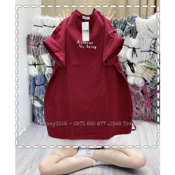 Áo phông cotton khô 3158 form rộng nam nữ oversize in chữ Areason