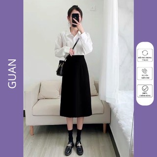 Chân váy chữ a dài lưng cao, chân váy công sở chữ a bigsize,chân váy ulzzang GUAN