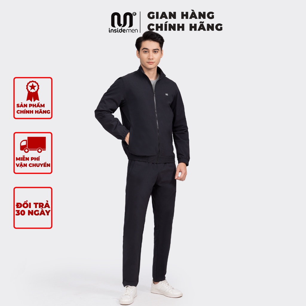 Bộ gió nam thể thao INSIDEMEN, Bộ áo khoác và quần dài thể thao chất liệu gió cao cấp thiết kế mới nhất IJS003W2