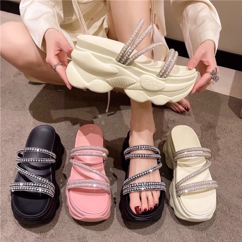 Dép đế bánh mì quai đính hạt