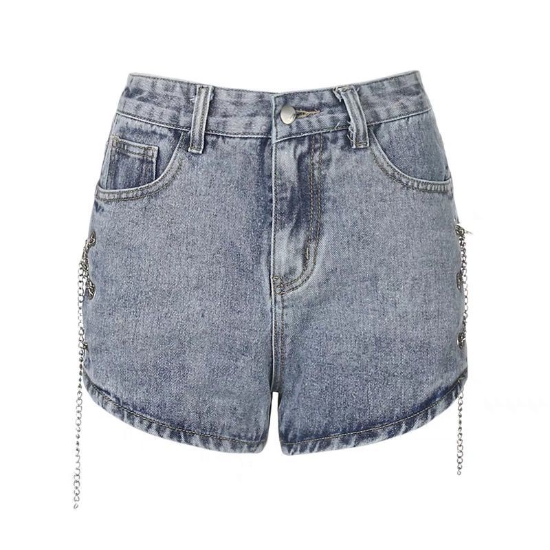 Quần short XINLANYASHE denim lưng cao dáng ôm thời trang 2023 quyến rũ cho nữ