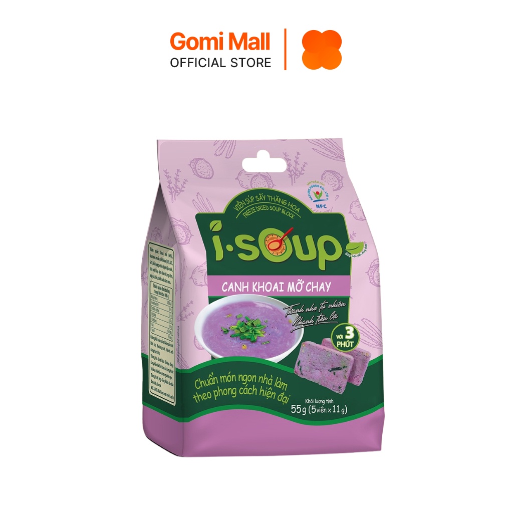 Canh khoai mỡ chay I-SOUP 55g túi 05 viên GOMI Flagship Store