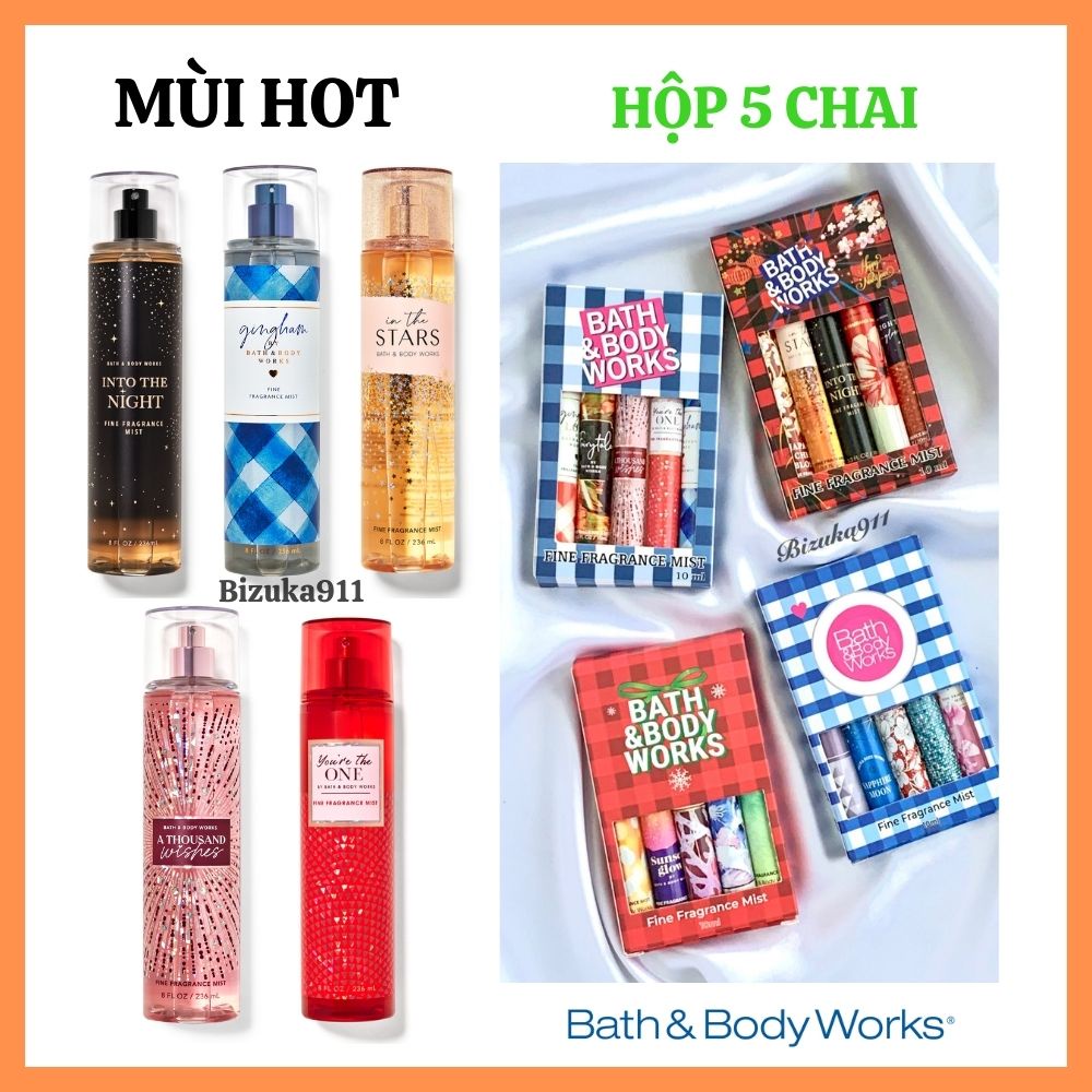 - SET HỘP 5 CHAI 10ML - Into The Night, Gingham, In The Stars, A Thousand Wishes, You are the one