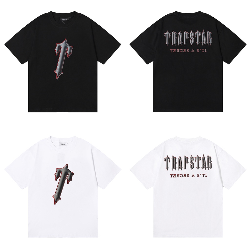 Áo Thun Cotton Ngắn Tay Dáng Rộng Họa Tiết Trapstar Thời Trang Unisex