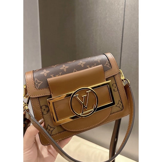 Túi đeo W266-20 LV NEW DAUPHINE 2023 Size 20 x 13 Cm • 2 Dây cầm tay - Đeo chéo • Form 2 bên phồng full2box