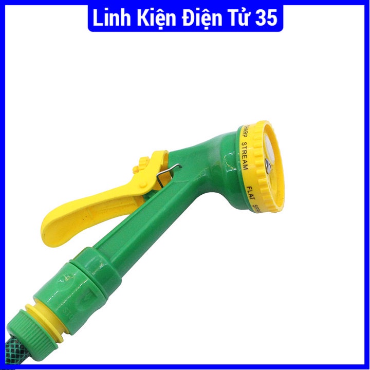 Bộ 10m ống phun nước áp lực cao, đầu xịt 3 chế độ được làm từ chất liệu nhựa dẻo, chịu được áp lực cao