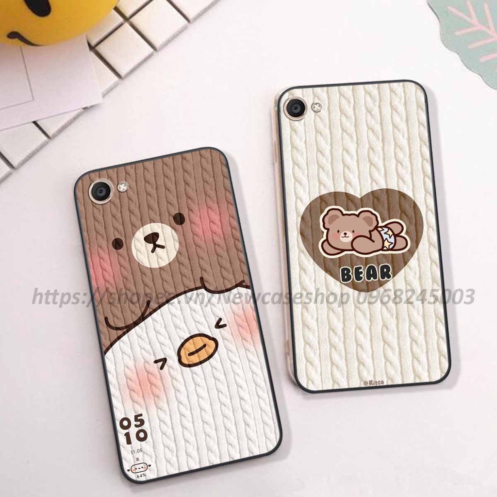Ốp lưng Vivo Y81 / Y83 / Y53 / Y55-55s / Y71 in hình họa tiết len Bear Cute
