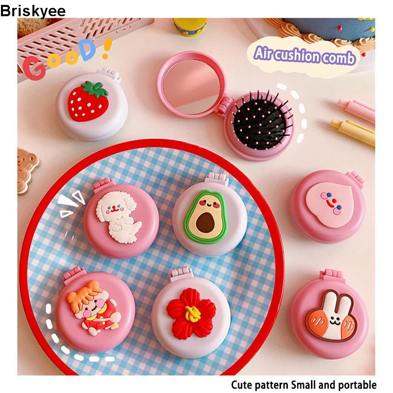 🎶Lược Gấp Kèm Gương Mini Phong Cách Hàn Quốc Dễ Thương - Shop Giao Mẫu Ngẫu Nhiên