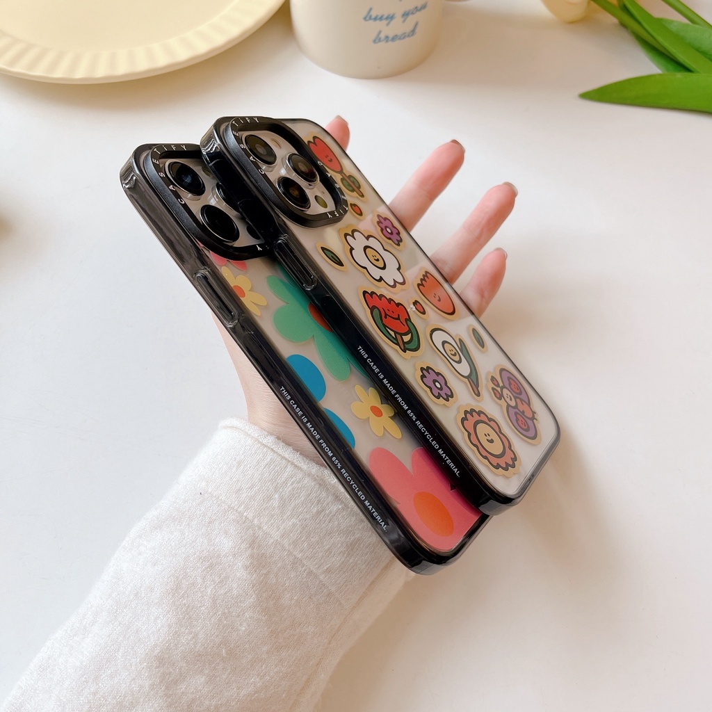 Casetify Ốp Điện Thoại Acrylic Cứng In Hình Hoa Và Ong Cho iPhone 15 14 13 12 11 Pro Max Plus