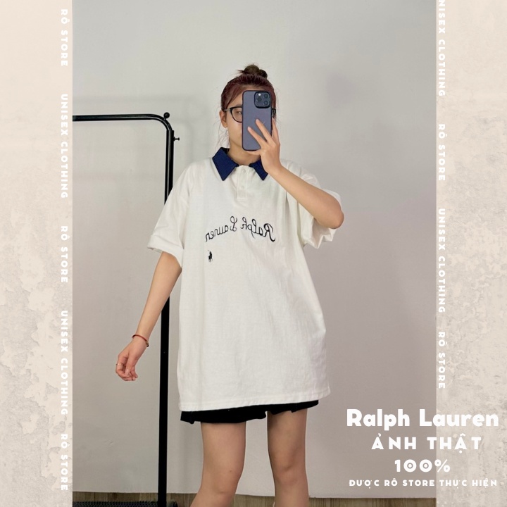 Áo thun polo nam nữ thêu chữ RALPH LAUREN  form rộng tay lỡ  chất liệu cotton mát AT98