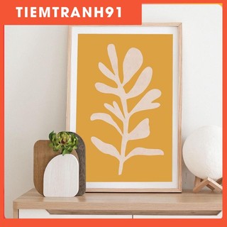 Tranh Canvas Cao Cấp | Tranh in lá vàng, nghệ thuật treo tường, thực vật trừu tượng, poster boho
