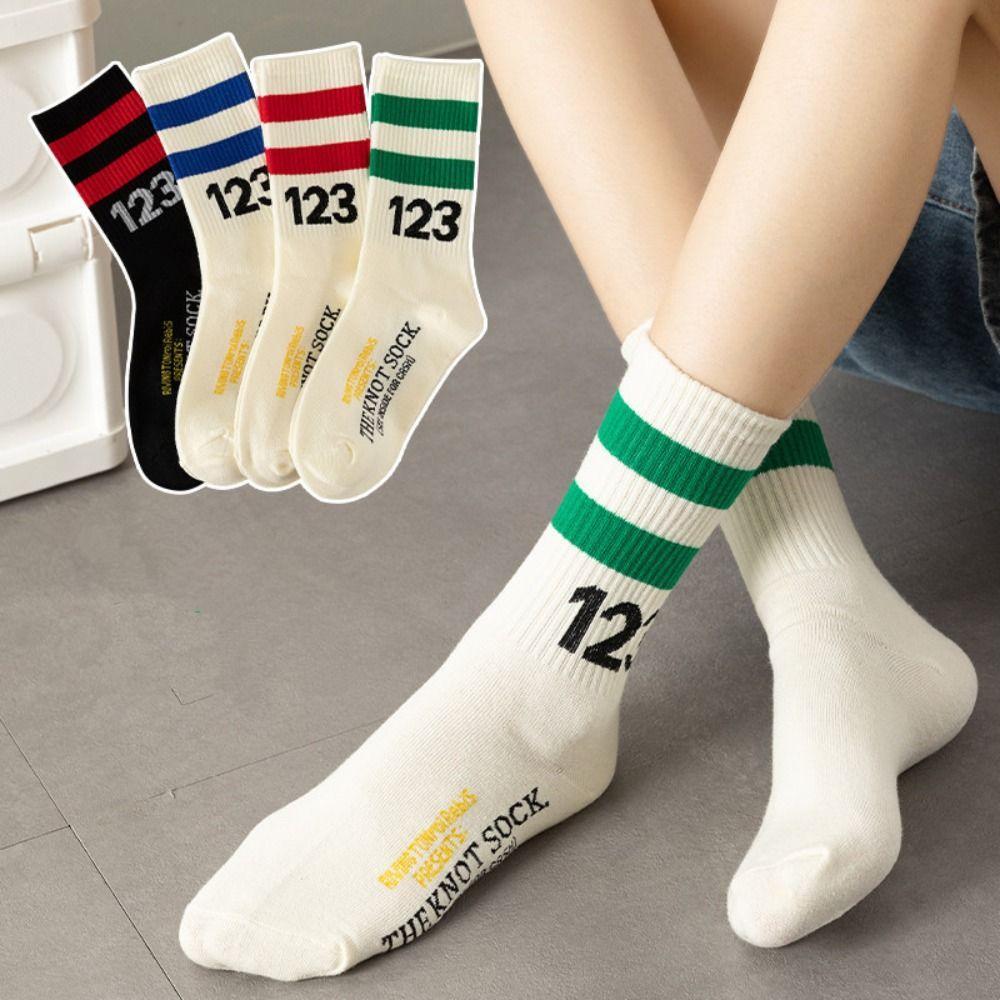 Vớ Cotton Thể Thao Phong Cách Harajuku Hip Hop 123 Thời Trang Cho Nữ