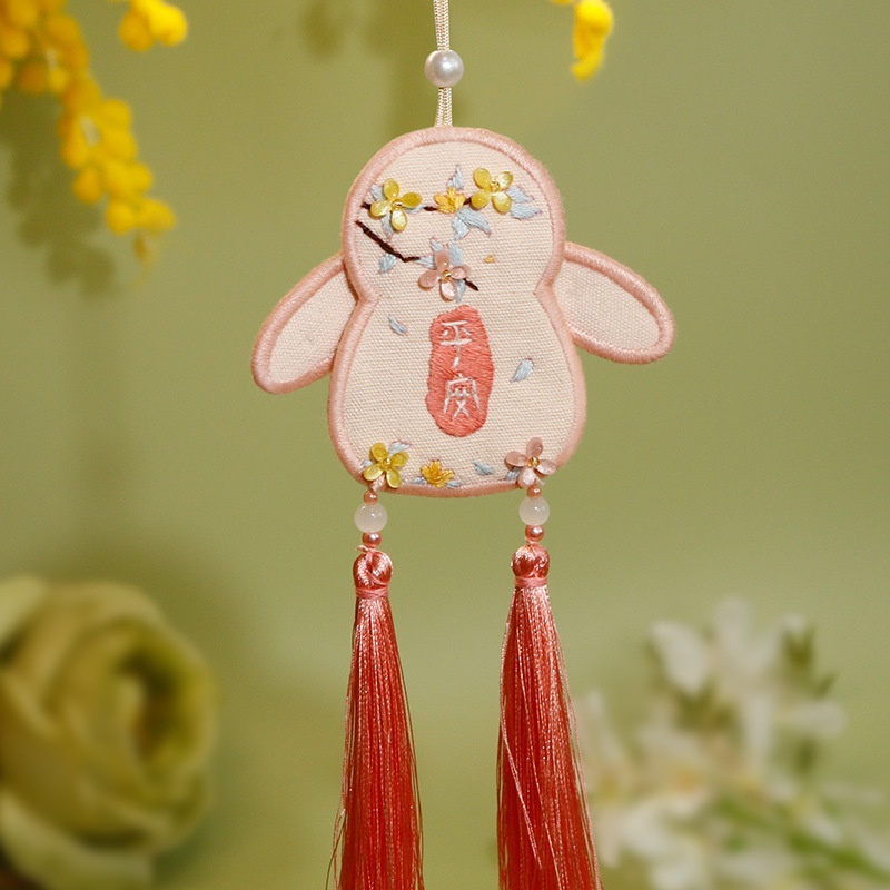 Túi Thơm Treo Xe Hơi Diy Thêu Hình Chú Thỏ Xinh Xắn