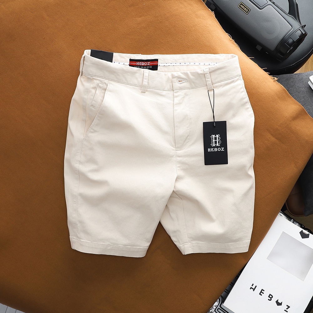 Quần short, quần đùi nam chất vải kaki phối túi nhỏ classic Heboz 4M cao cấp - 00001413