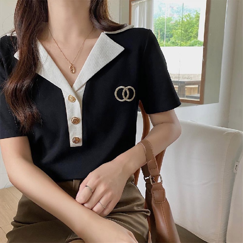 Áo polo Tay Ngắn Dễ Thương Thời Trang Hàn Quốc 2023 Cho Bạn Gái