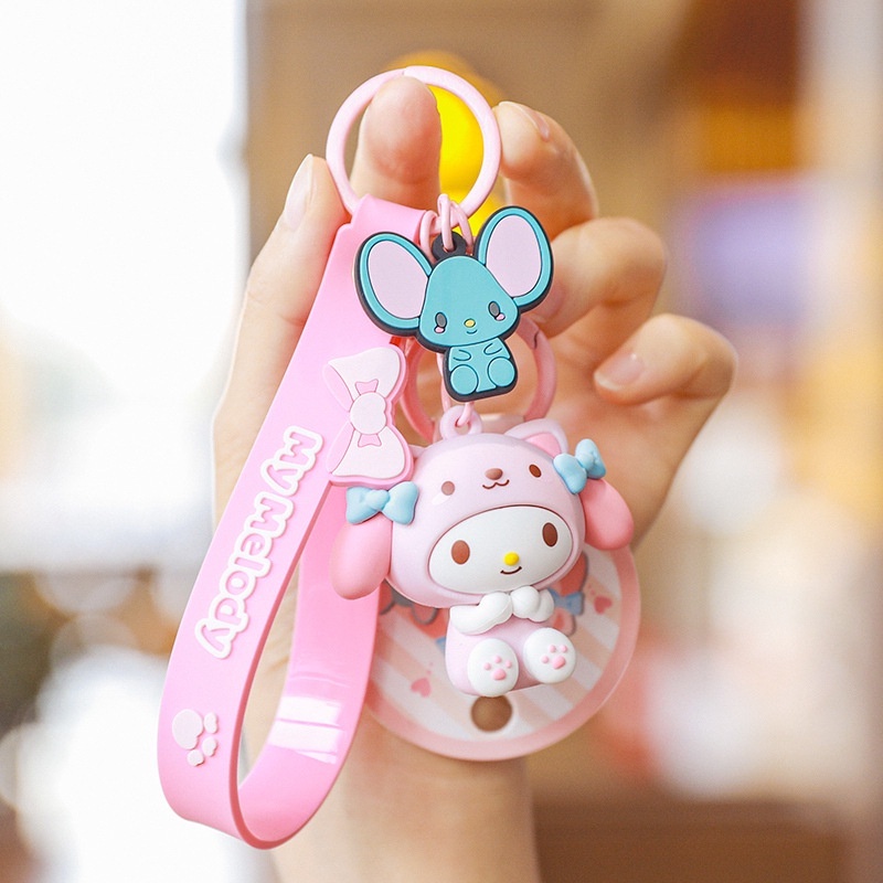 Móc Chìa Khóa Nhựa Resin Hình Sanrio Melody Kuromi Hello Kitty Dễ Thương