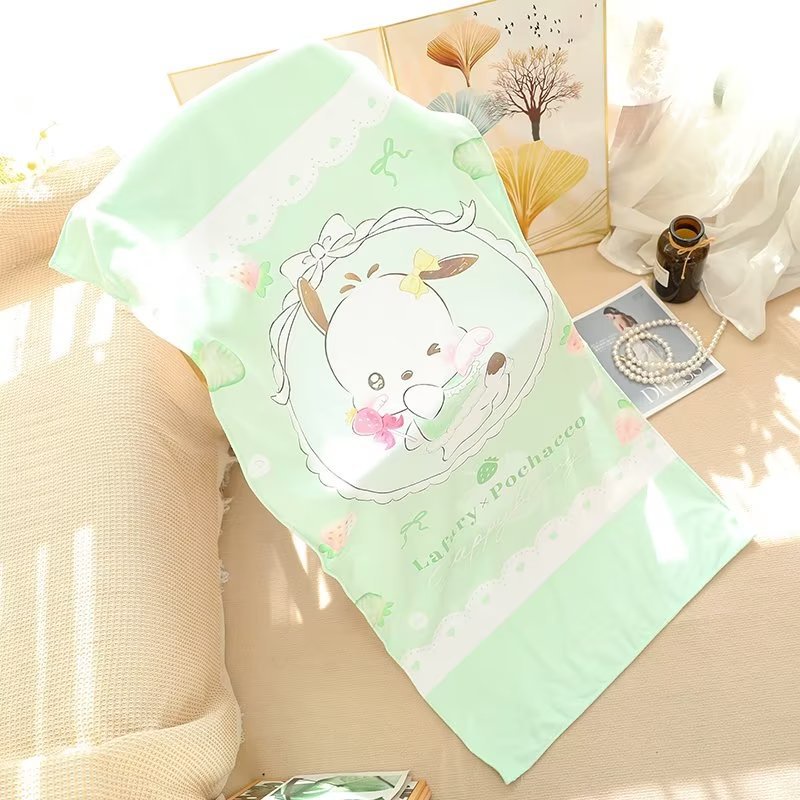 Sam Sanrio Khăn Tắm Cỡ Lớn Nhanh Khô Họa Tiết Dâu Tây Kuromi Melody Purin Cinnamoroll Mùa Hè