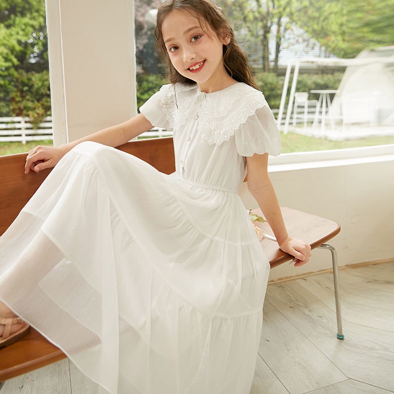 Đầm Voan Công Chúa Dáng Dài Thời Trang Mùa Hè 2023 Cho Bé Gái 3-18 Tuổi
