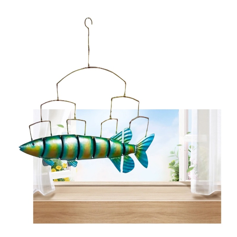 Chuông Gió Hình Cá Bằng Kim Loại Trang Trí Ban Công Sân Vườn