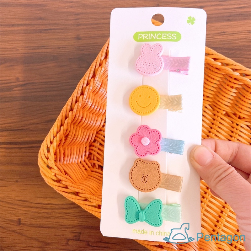Set 5 Kẹp Tóc Hình Động Vật Hoạt Hình Dễ Thương Cho Bé Gái