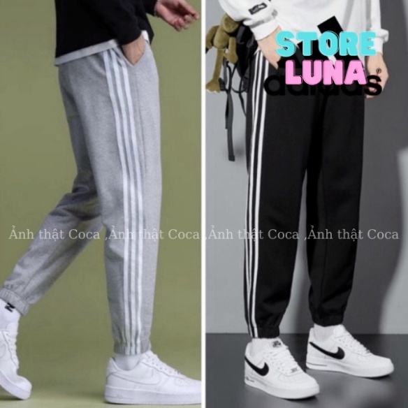quần thể dục adidas nam 3 sọc xám thể thao das nữ bigsize 100kg cho học sinh ống bo jogger hàng loại 1 - Coca shop - Lun