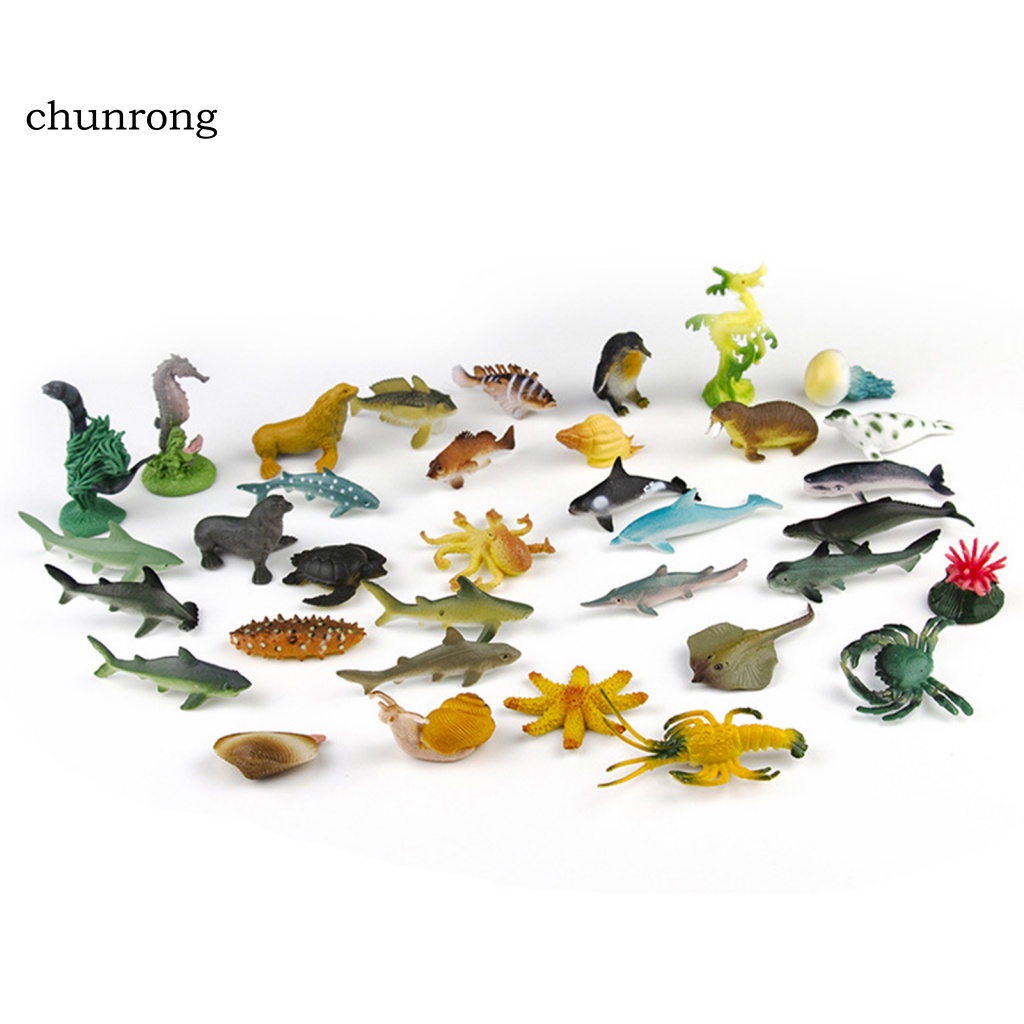 Set 36 Mô Hình Động Vật Biển Mini Trang Trí Sinh Nhật