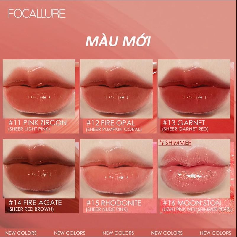 Son bóng Focallure dưỡng bóng môi lung linh 10 màu tùy chọn 3g FA-153