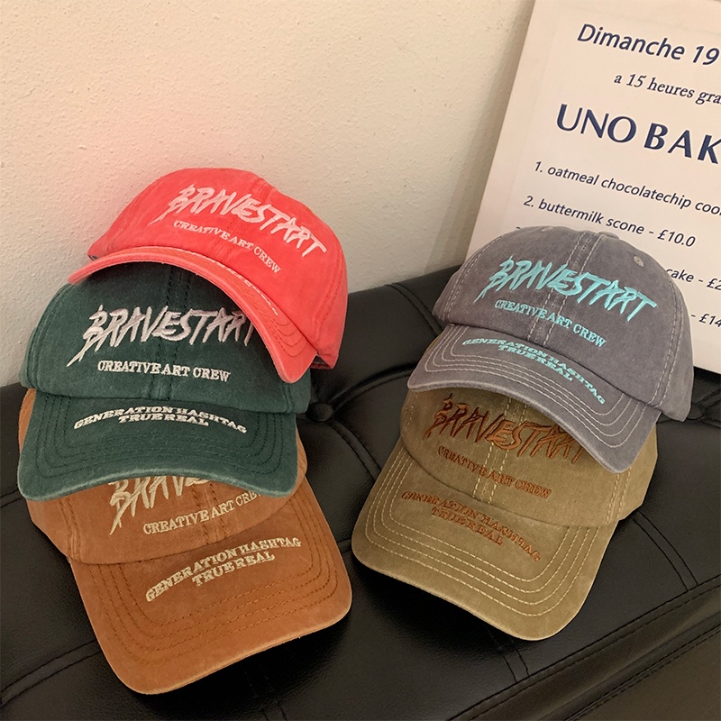 Mũ Lưỡi Trai Mềm Thêu Chữ Phong Cách Đường Phố Mới Cho Nữ