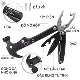 Búa kìm đa năng 14 trong 1 có thể gấp gọn dùng để đi dã ngoại tiện lợi - thaididj