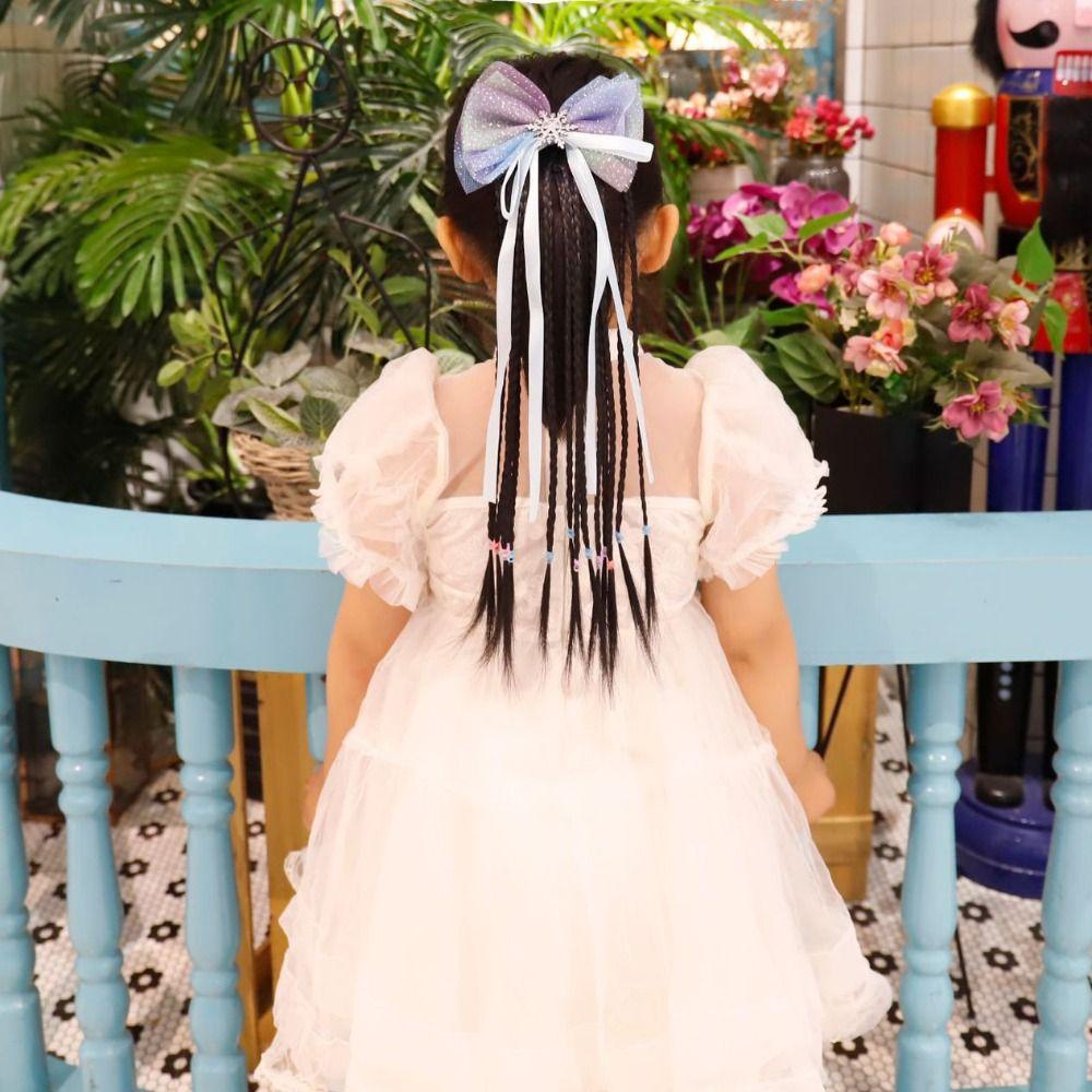 LOMBARD Bím Tóc Thắt Nơ Sợi Mềm Chịu Nhiệt Chất Lượng Cao Dễ Thương Dùng Làm Đạo Cụ Chụp Ảnh Cho Bé Gái