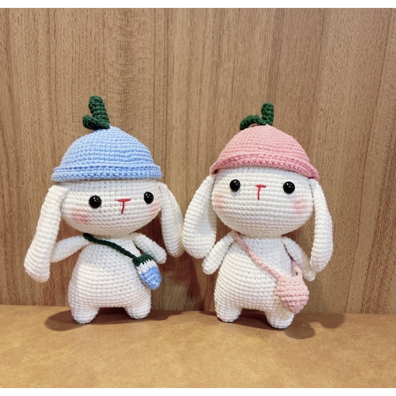 Thỏ móc Len nhồi Bông - Thú Bông Len Handmade Đan Móc Thủ Công Bằng Tay_làm quà tặng sinh nhật bạn bè người thân